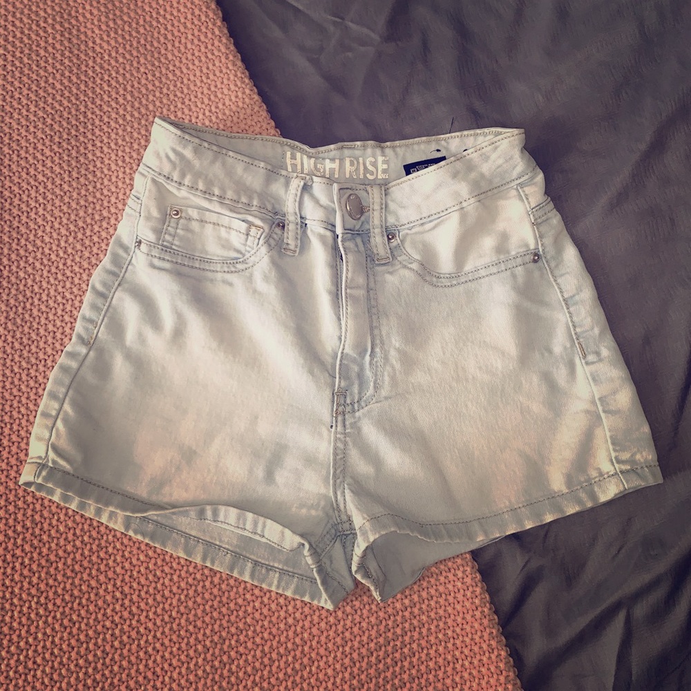High waisted jean shorts